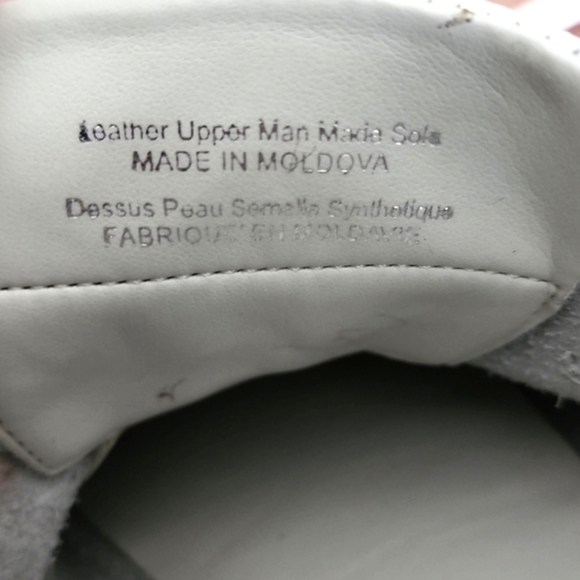 Studio Flexx Alternate  White Dusty Pink Leather Sneakers Chrome Detail Size 7 - Picture 14 of 15